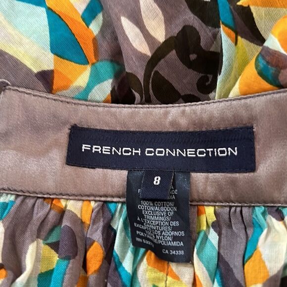 French Connection floral orange gray tank top Size 8 - Picture 5 of 9